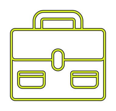 Evrak çantası vektör düz simgesi. İş durumu simgesi, bavul emojisi, vektör illüstrasyonu