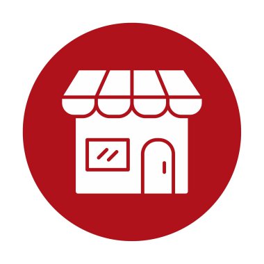 Dükkan cephesi simgesi, vektör illüstrasyonu