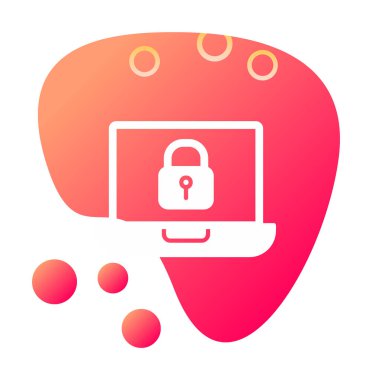 Dizüstü bilgisayar ekranına kilitle. Güvenlik kavramı vektör illüstrasyonu