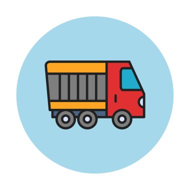 Web ve mobil uygulama tasarımınız için kamyon simgesi vektörü, kamyon logosu konsepti