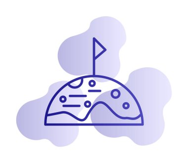 Beyaz arkaplanda bayrak düz simgesi olan ay