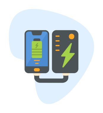 pil simgesi. renk çizgisi çizimi 