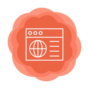 Basit web sitesi arayüzü simgesi, vektör illüstrasyonu