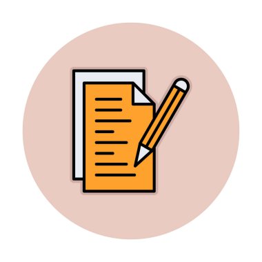 Not ve kalem vektör çizimi