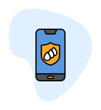 Su geçirmez telefon simgesi, vektör illüstrasyonu