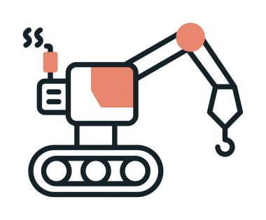 Yapı vinç simgesi, vektör illüstrasyon tasarımı