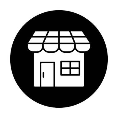 Dükkan cephesi simgesi, vektör illüstrasyonu