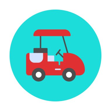 Golf Caddy simgesi, vektör illüstrasyonu