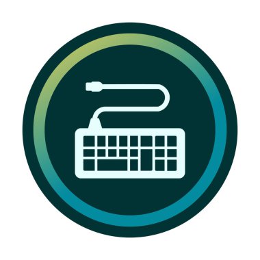 Kablolu klavye simgesinin basit web çizimi