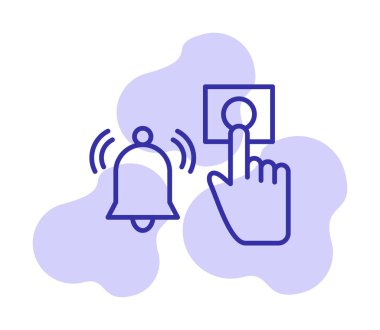 Acil durum alarm düğmesine basın Web simgesi, vektör illüstrasyonu 