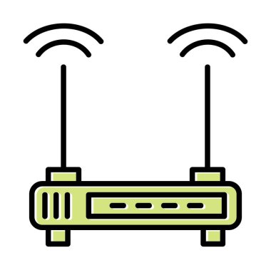 wifi sinyali, Router Aygıt vektör illüstrasyon tasarımı