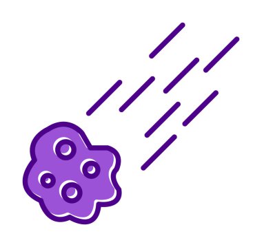 Meteor düz ikon vektör çizimi