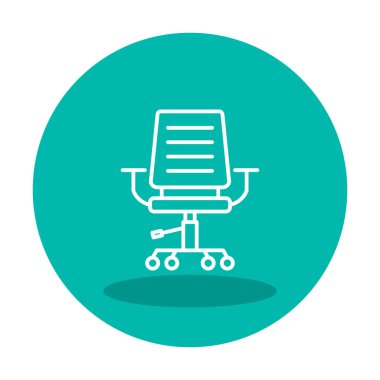 Ofis koltuğu. Web simgesi basit illüstrasyon