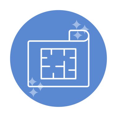 Ev Planı web simgesi, vektör illüstrasyonu