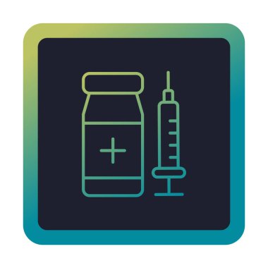 Basit Aşı Simgesi, vektör illüstrasyonu