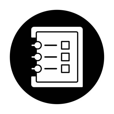 Basit not defteri arayüzü simgesi, vektör illüstrasyonu