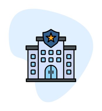 Polis karakolu simgesi, vektör illüstrasyonu basit tasarım