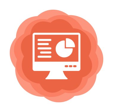 Çevrimiçi Pie Grafik ikonu vektör illüstrasyonu