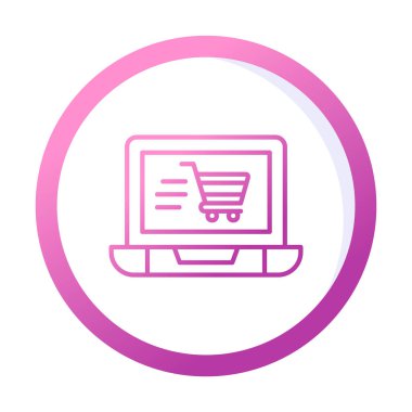 Ekran vektör illüstrasyonunda ticaret simgesi