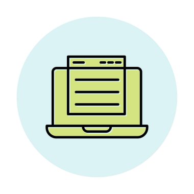 Basit web sitesi arayüzü simgesi, vektör illüstrasyonu