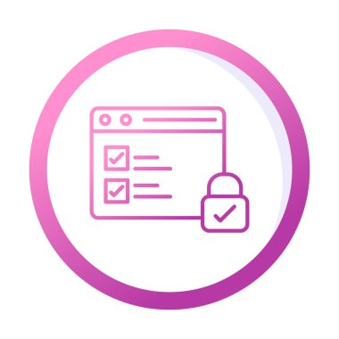 Basit güvenli veri simgesi, vektör illüstrasyonu