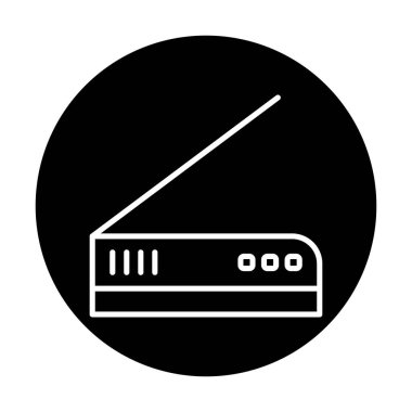 modern düz tarayıcı ekipman simgesi vektör çizimi