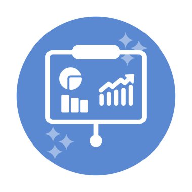 Beyaz arkaplan üzerinde sunum vektörü illüstrasyonunu çalıştır