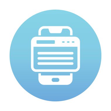 Basit Akıllı Telefon Tarayıcı simgesi, vektör illüstrasyonu