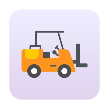 Forklift ikon vektörü. İnce çizgi işareti. izole edilmiş sınır sembolü çizimi