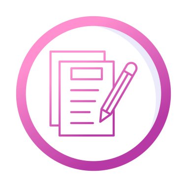 Basit not defteri arayüzü simgesi, vektör illüstrasyonu