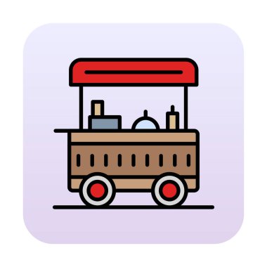 Yemek arabası simgesinin vektör illüstrasyonu 