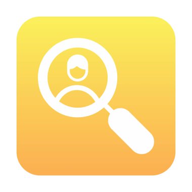 Arama insanları konsepti, büyütme cam ikon çizimi