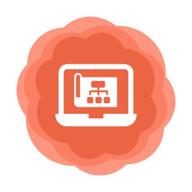Dizüstü bilgisayar ekranındaki proje web simgesi, vektör illüstrasyonu