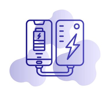 pil simgesi. renk çizgisi çizimi 