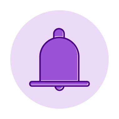 Basit Bildirim Zili simgesi, vektör illüstrasyonu