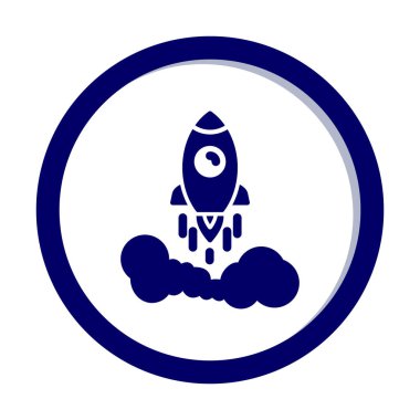 Basit uzay gemisi simgesi, vektör illüstrasyonu