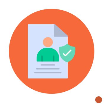 Veri güvenlik simgesi vektör illüstrasyonuna sahip kullanıcı