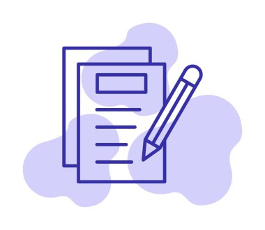 Basit not defteri arayüzü simgesi, vektör illüstrasyonu