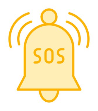 Yani acil durum simgesi vektör illüstrasyonu