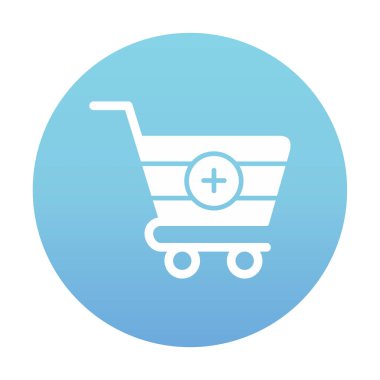 Cart alışveriş simgesine basit Ekle, vektör illüstrasyonu