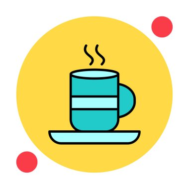 sıcak içecek web simgesi, basit vektör illüstrasyonu 