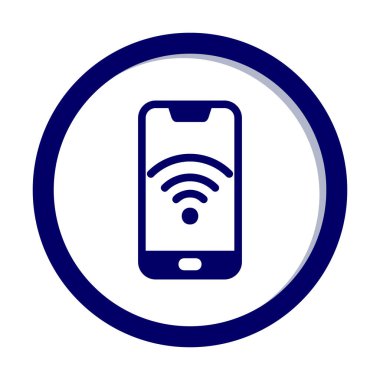 Akıllı telefondaki wifi imzası, basit simge vektör illüstrasyonu