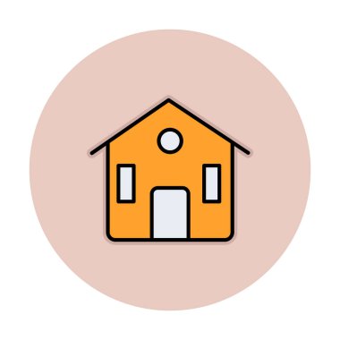 Eve. Web simgesi basit illüstrasyon