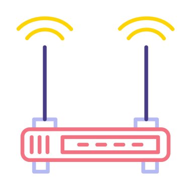 wifi sinyali, Router Aygıt vektör illüstrasyon tasarımı