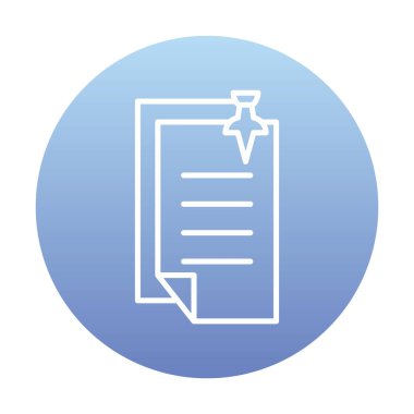 Basit not defteri arayüzü simgesi, vektör illüstrasyonu