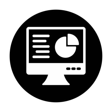 Çevrimiçi Pie Grafik ikonu vektör illüstrasyonu