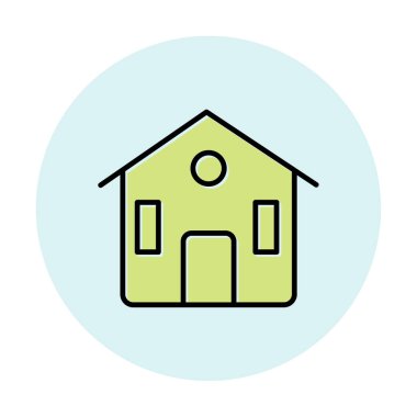 Eve. Web simgesi basit illüstrasyon