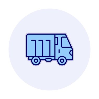 Web ve mobil uygulama tasarımınız için kamyon simgesi vektörü, kargo kamyonu logosu konsepti