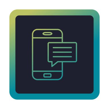 Basit sohbet simgesi, konuşma balonu, vektör illüstrasyonu