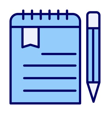 not defteri simgesi soyut arkaplan vektöründe izole edildi